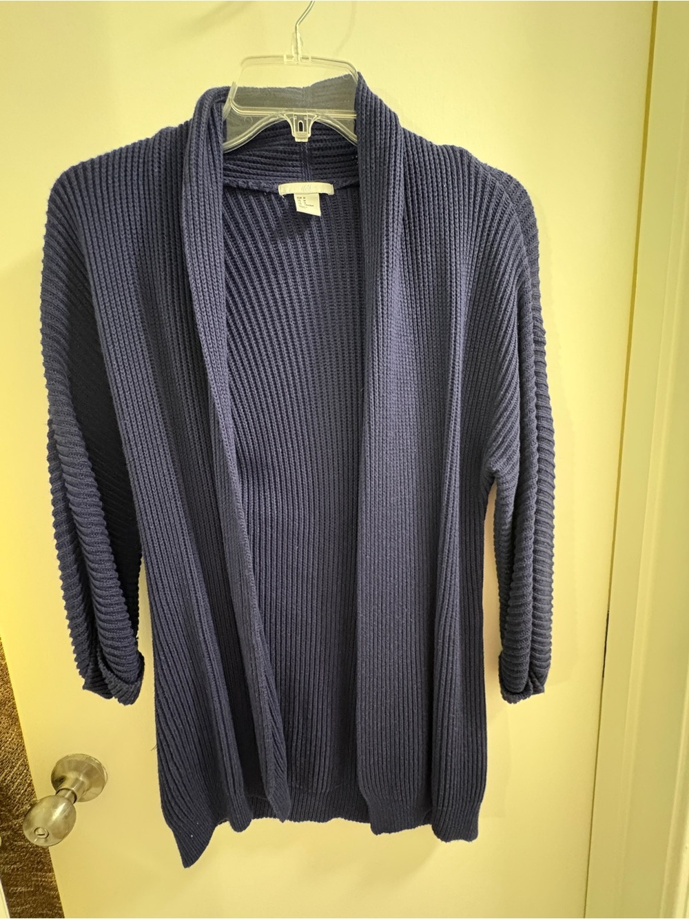 H&M Navy Open-Front Ribbed Women's Cardigan | Medium